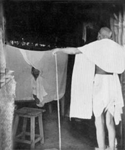 Gandhi  visits Parchure Shastri- a teacher and fellow ashramite, Segaon, December 1939