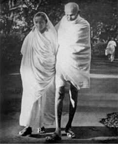 On his morning walk with Maniben Patel at Panchagani, July 1944