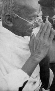 Greeting the people at Panchagani, July 1944